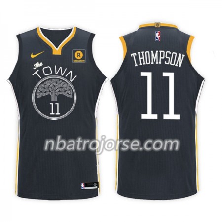 Män Golden State Warriors Tröja Klay Thompson 11 Nike 2017-18 Svart Swingman